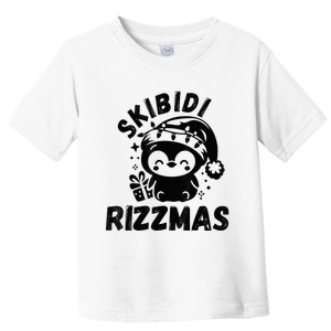 Ski Bidi Riz Zmas Funny Gen Alpha Slang Christmas Penguin Toddler T-Shirt