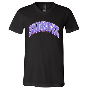 S.A.D B.O.Y.Z Rhinestone Logo Star V-Neck T-Shirt