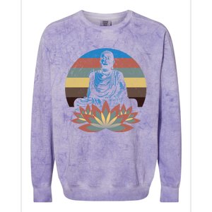 Sleeping Buddha Relaxing Meditation Gift Design Idea Gift Colorblast Crewneck Sweatshirt