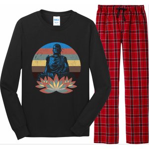 Sleeping Buddha Relaxing Meditation Gift Design Idea Gift Long Sleeve Pajama Set