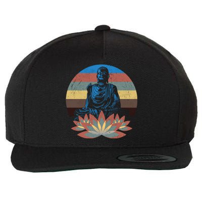 Sleeping Buddha Relaxing Meditation Gift Design Idea Gift Wool Snapback Cap