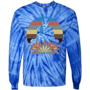 Sleeping Buddha Relaxing Meditation Gift Design Idea Gift Tie-Dye Long Sleeve Shirt