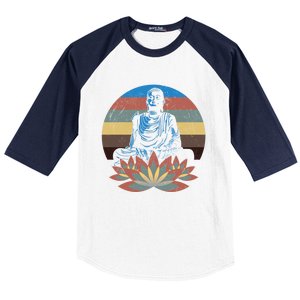 Sleeping Buddha Relaxing Meditation Gift Design Idea Gift Baseball Sleeve Shirt