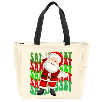 Santa Baby Retro Holiday Festive Cute Zip Tote Bag