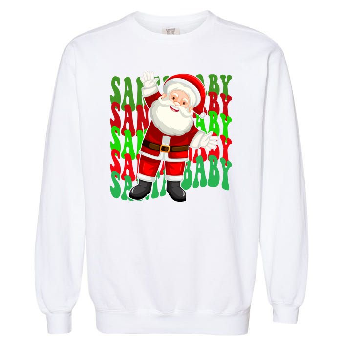 Santa Baby Retro Holiday Festive Cute Garment-Dyed Sweatshirt