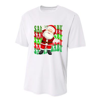 Santa Baby Retro Holiday Festive Cute Youth Performance Sprint T-Shirt