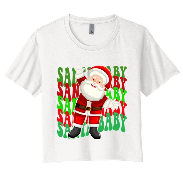 Santa Baby Retro Holiday Festive Cute Crop Top