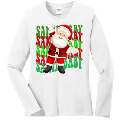 Santa Baby Retro Holiday Festive Cute Ladies Long Sleeve Shirt