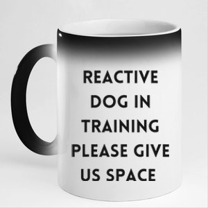 Stay Back Reactive Dog Walking 11oz Black Color Changing Mug