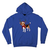 Santa Beagle Reindeer Light Christmas Gift Hoodie