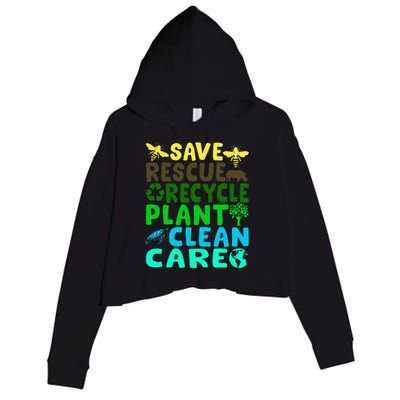 Save Bees Rescue Animals Recycle Plastic Earth Day Planet Crop Fleece Hoodie