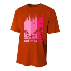 Salty Beach Retro Surfing Summer Palm Tree Family Trip Cute Gift Performance Sprint T-Shirt