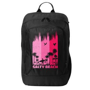 Salty Beach Retro Surfing Summer Palm Tree Family Trip Cute Gift City Backpack