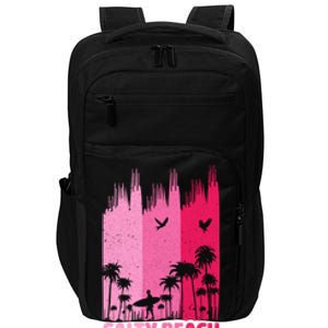 Salty Beach Retro Surfing Summer Palm Tree Family Trip Cute Gift Impact Tech Backpack