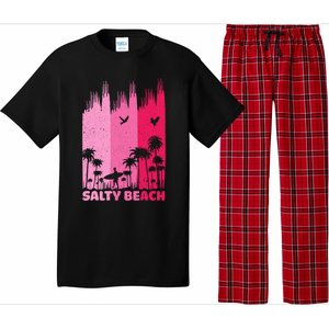 Salty Beach Retro Surfing Summer Palm Tree Family Trip Cute Gift Pajama Set