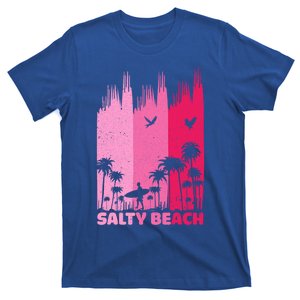 Salty Beach Retro Surfing Summer Palm Tree Family Trip Cute Gift T-Shirt