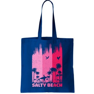 Salty Beach Retro Surfing Summer Palm Tree Family Trip Cute Gift Tote Bag