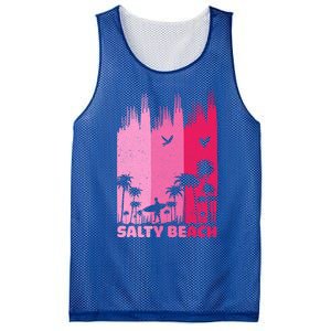 Salty Beach Retro Surfing Summer Palm Tree Family Trip Cute Gift Mesh Reversible Basketball Jersey Tank