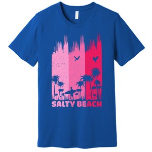 Salty Beach Retro Surfing Summer Palm Tree Family Trip Cute Gift Premium T-Shirt