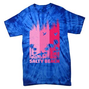 Salty Beach Retro Surfing Summer Palm Tree Family Trip Cute Gift Tie-Dye T-Shirt