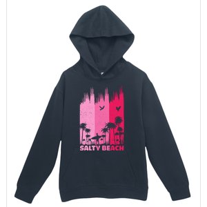 Salty Beach Retro Surfing Summer Palm Tree Family Trip Cute Gift Urban Pullover Hoodie