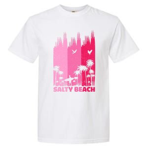 Salty Beach Retro Surfing Summer Palm Tree Family Trip Cute Gift Garment-Dyed Heavyweight T-Shirt