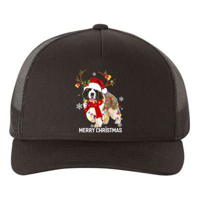 St Bernard Reindeer Xmas Light Christmas Ornaments Xmas Dog Yupoong Adult 5-Panel Trucker Hat