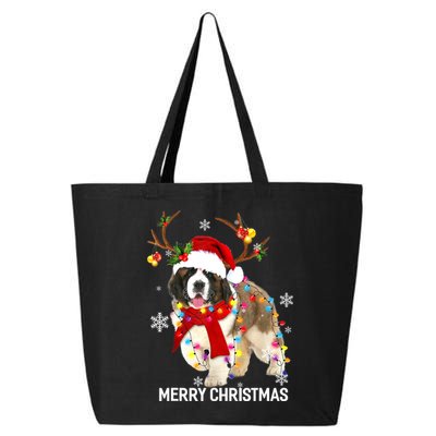 St Bernard Reindeer Xmas Light Christmas Ornaments Xmas Dog 25L Jumbo Tote