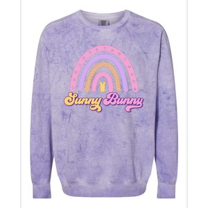 Sunny Bunny Rainbow Easter Colorblast Crewneck Sweatshirt