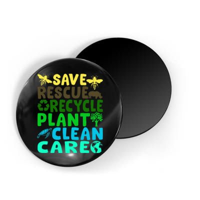 Save Bees Rescue Animals Recycle Plastic Earth Day Planet Magnet