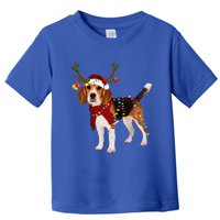 Santa Beagle Reindeer Light Christmas Gift Toddler T-Shirt