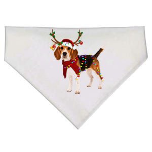 Santa Beagle Reindeer Light Christmas Gift USA-Made Doggie Bandana