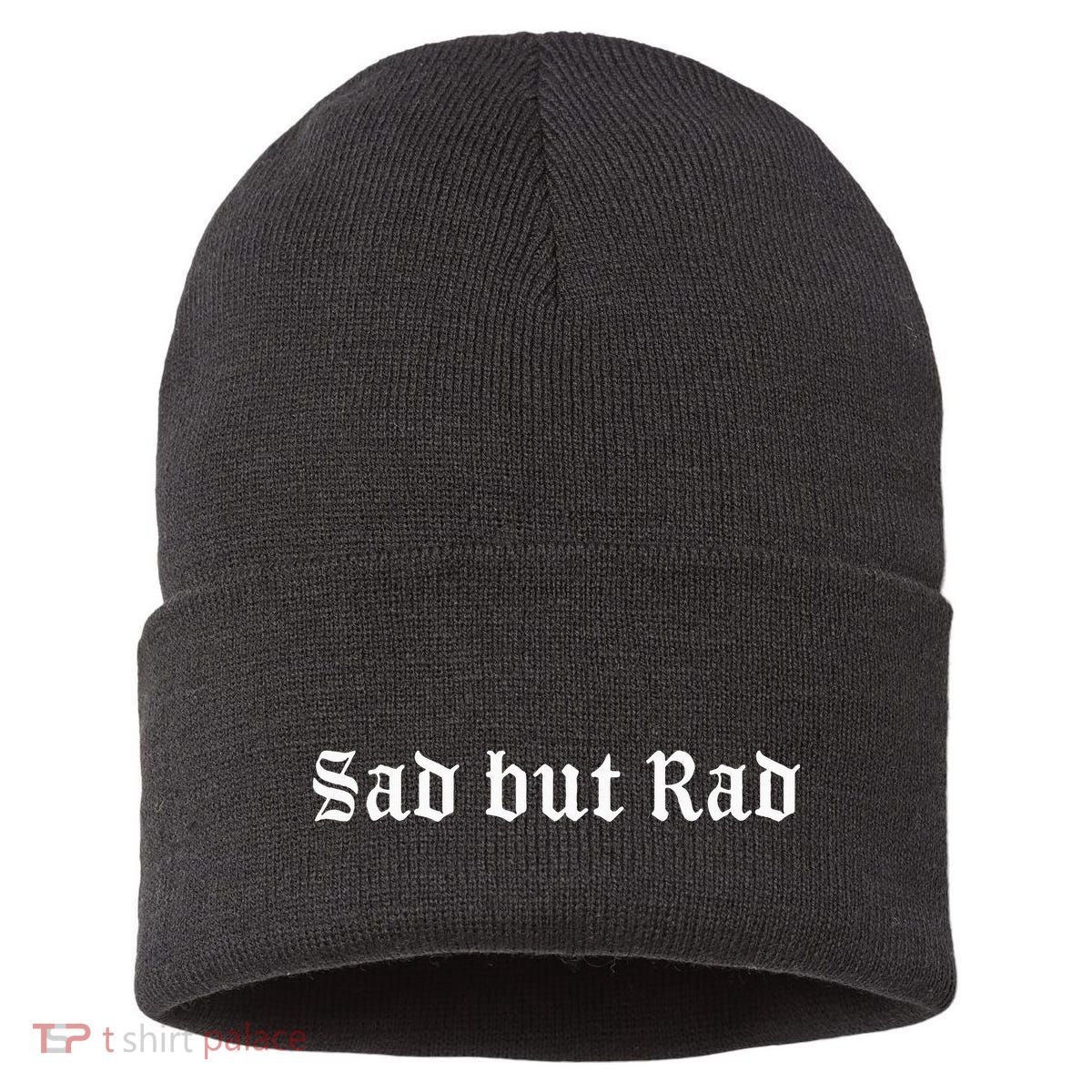 Sad But Rad Pastel Goth Kawaii Punk Aesthetic Sustainable Knit Beanie