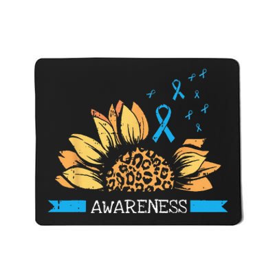 Sunflower Blue Ribbon Prostate Colon Cancer Awareness Gifts Mousepad