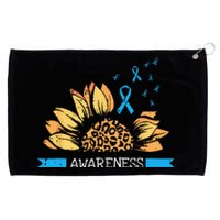 Sunflower Blue Ribbon Prostate Colon Cancer Awareness Gifts Grommeted Golf Towel