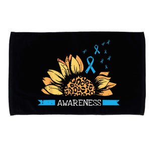 Sunflower Blue Ribbon Prostate Colon Cancer Awareness Gifts Microfiber Hand Towel