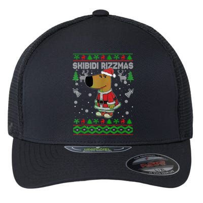 Ski Bidi Rizzmas Christmas Rizz Santa Ugly Christmas Sweater Flexfit Unipanel Trucker Cap