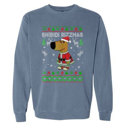 Ski Bidi Rizzmas Christmas Rizz Santa Ugly Christmas Sweater Garment-Dyed Sweatshirt