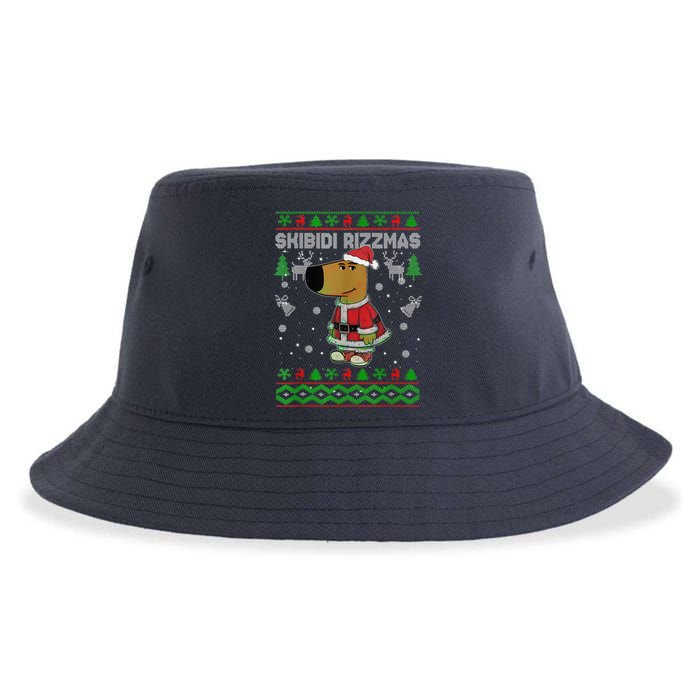 Ski Bidi Rizzmas Christmas Rizz Santa Ugly Christmas Sweater Sustainable Bucket Hat