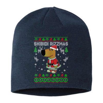 Ski Bidi Rizzmas Christmas Rizz Santa Ugly Christmas Sweater Sustainable Beanie