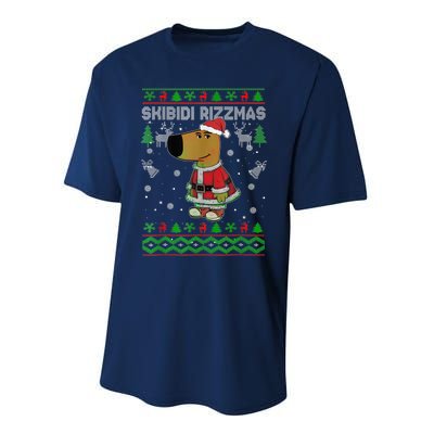 Ski Bidi Rizzmas Christmas Rizz Santa Ugly Christmas Sweater Performance Sprint T-Shirt