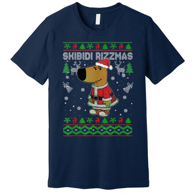 Ski Bidi Rizzmas Christmas Rizz Santa Ugly Christmas Sweater Premium T-Shirt