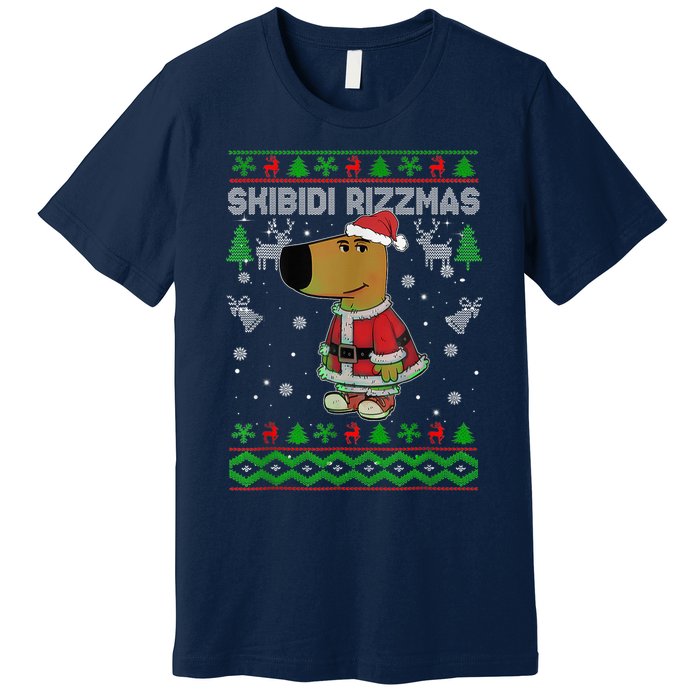 Ski Bidi Rizzmas Christmas Rizz Santa Ugly Christmas Sweater Premium T-Shirt