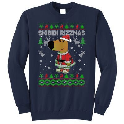 Ski Bidi Rizzmas Christmas Rizz Santa Ugly Christmas Sweater Tall Sweatshirt