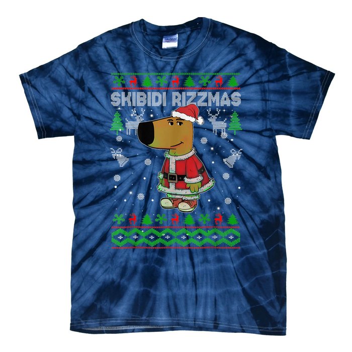 Ski Bidi Rizzmas Christmas Rizz Santa Ugly Christmas Sweater Tie-Dye T-Shirt