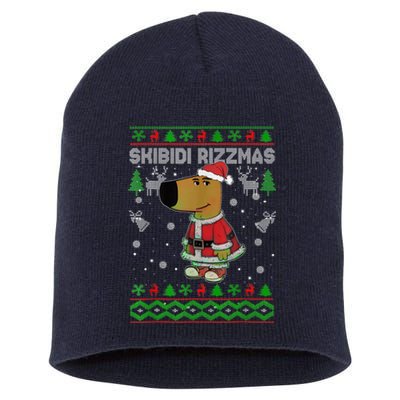 Ski Bidi Rizzmas Christmas Rizz Santa Ugly Christmas Sweater Short Acrylic Beanie