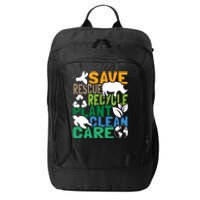 Save Bees Rescue Animals Recycle Plastic Earth Day City Backpack