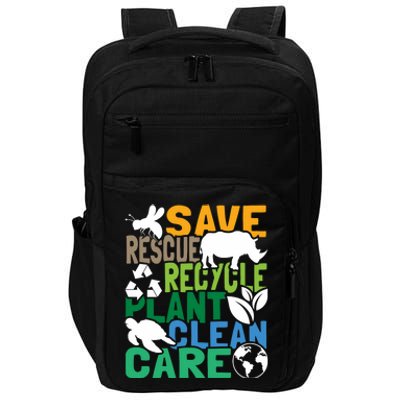 Save Bees Rescue Animals Recycle Plastic Earth Day Impact Tech Backpack