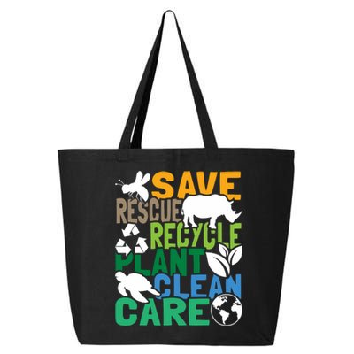 Save Bees Rescue Animals Recycle Plastic Earth Day 25L Jumbo Tote