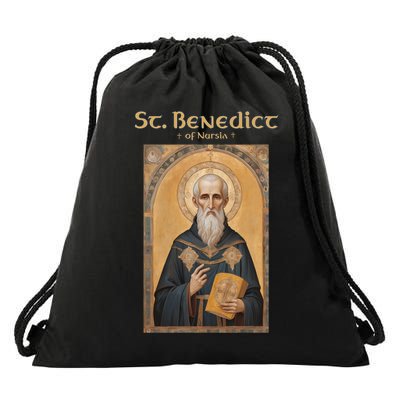 St Benedict Roman Catholic  Drawstring Bag